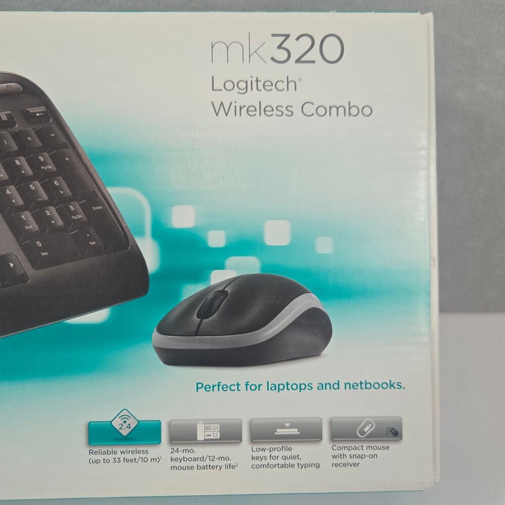 Logitech mk320 Wireless Full Keyboard & Mouse Combo with USB Receiver - Picture 2 of 16